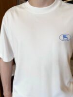 巴宝莉復刻版白色阔版短袖T恤液氨棉冰感排汗2025春夏舒适新