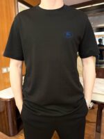 Burberry高仿黑色冰感液氨棉短袖T恤寬版剪裁舒適吸濕排汗2025夏季潮流爆款