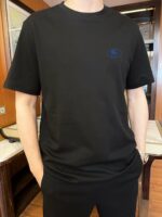 巴宝莉精品仿製黑色阔版短袖T恤液氨棉冰感排汗2025春夏舒适新款