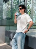Thom Browne 原單白色圓領短袖T恤 高端訂製 潮流百搭春夏必備款