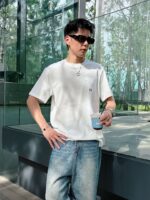 Thom Browne 原單白色圓領短袖T恤 高端訂製 潮流百搭春夏必備款