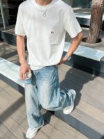 Thom Browne 原單白色圓領短袖T恤 高端訂製 潮流百搭春夏必備款