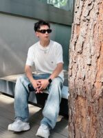 Thom Browne 原單白色圓領短袖T恤 高端訂製 潮流百搭春夏必備款