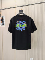 LOEWE 羅意威 黑白兩色 2025春夏新品高仿圓領短袖 男女寬鬆版型 高端棉質百搭T恤
