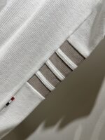 Thom Browne 白色 2025春夏新品 華夫格純棉刺繡LOGO短袖T恤 經典休閒款