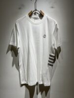 Thom Browne 白色 2025春夏新品 華夫格純棉刺繡LOGO短袖T恤 經典休閒款