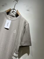Thom Browne 2025春夏新品 華夫格純棉刺繡LOGO短袖T恤 男士休閒經典款