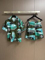 BURBERRY2025早秋新款｜黑綠汽車印花短袖+短褲套裝｜男女同款 一比一精品仿製