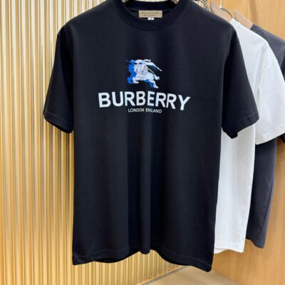 Burberry頂級原單黑色走秀款短袖T恤設計感強烈親膚舒適2025春夏新品