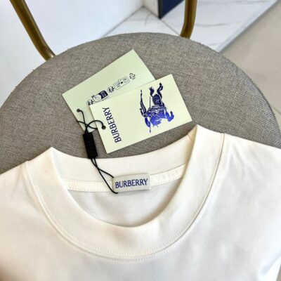Burberry原單白色LOGO短袖T恤時髦百搭親膚透氣2025春夏潮流單品