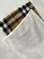 Burberry高仿白色格紋LOGO短袖T恤男士潮流百搭設計2025簡約舒適英倫風格