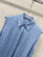 Fendi A貨雙F提花暗紋背心襯裙 翻領飄逸裙擺 本布腰帶修身 老錢風高質感2025新款