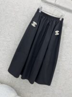 Chanel 高仿中古風雙C拼接半裙 手工貼布剪裁顯瘦 膝下長度時髦百搭款