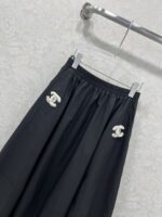 Chanel 高仿中古風雙C拼接半裙 手工貼布剪裁顯瘦 膝下長度時髦百搭款