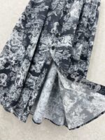 Dior 頂級原單叢林印花大擺半裙 高級灰老虎圖騰 單排扣中長文藝度假風
