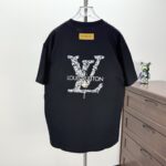 LV 原單黑色彩色印花T恤 春夏寬鬆圓領男女同款 潮流百搭必備單品