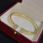 卡地亞 Cartier 鑲鑽豹頭手鐲｜高端定制 V金材質｜男女皆宜經典款