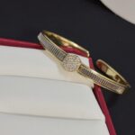 卡地亞 Cartier 鑲鑽豹頭手鐲｜高端定制 V金材質｜經典男女款