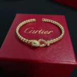 卡地亞 Cartier 鑲鑽豹頭手鐲｜高端定制 V金材質｜經典男女百搭款