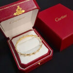 卡地亞 Cartier 鑲鑽豹頭手鐲｜高端定制 V金材質｜經典男女百搭款