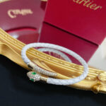 卡地亞 Cartier 釘子豹頭鑲鑽手鐲｜高端定制 V金材質｜經典男女款