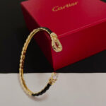 卡地亞 Cartier 鑲鑽豹頭手鍊｜高端定制 V金材質｜經典男女百搭款