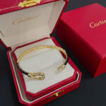 卡地亞 Cartier 鑲鑽豹頭手鍊｜高端定制 V金材質｜經典男女百搭款