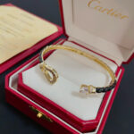卡地亞 Cartier 鑲鑽豹頭手鍊｜高端定制 V金材質｜經典男女百搭款