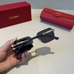 卡地亞 Cartier 無框珍貴太陽眼鏡｜金屬材質＋PC鏡腿｜高端輕奢款