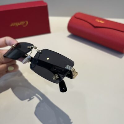 卡地亞 Cartier 珍貴無框太陽眼鏡｜金屬＋PC鏡腿｜高端輕奢款