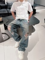 Burberry原單白色短袖T恤男士春夏新款定制面料剪裁合身2025簡約百搭潮感