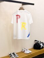 Prada 頂級原單白色短袖T恤 高定面料手繪圖案 時尚潮男必備 2025夏季新品