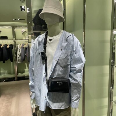 Prada 精品仿製單肩包 2VH172 光皮配布Re-Nylon 百搭多袋設計 新品時尚實用