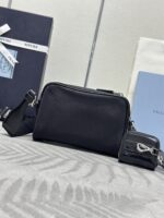 Prada 精品仿製單肩包 2VH172 光皮配布Re-Nylon 百搭多袋設計 新品時尚實用