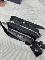 Prada 精品仿製單肩包 2VH172 光皮配布Re-Nylon 百搭多袋設計 新品時尚實用