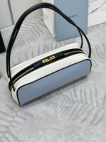 Prada 高仿保齡球包 2025新款 進口牛皮羊皮撞色設計 時尚容量大爆款1BC249
