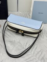 Prada 高仿保齡球包 2025新款 進口牛皮羊皮撞色設計 時尚容量大爆款1BC249