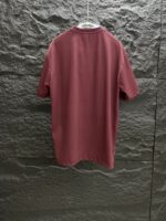 GUCCI A貨枣紅色白邊噴色圓領短袖T恤 厚實針織棉 2025春夏新款