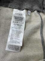 GUCCI 一比一紅綠帶刺繡直筒長褲 灰色針織混紡面料 2025春夏新品