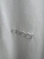 GUCCI 高仿白色短袖T恤 25SS輕質針織棉 紅綠織帶標識點綴