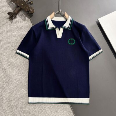 GUCCI 高仿翻領刺繡短袖T恤 男士高克重純棉 立體剪裁顯高級