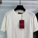 GUCCI 復刻版雙G挑孔短袖T恤 清爽透氣設計 春夏簡約時尚款