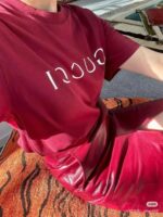 GUCCI 高仿新春限定雙紗短袖T恤 安可拉紅300克重磅質感 寬鬆版型時尚百搭