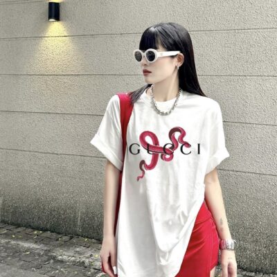 GUCCI 高仿蛇年限定眼睛印花短袖T恤 潮流設計百搭寬鬆款