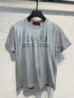 GUCCI 高仿G25銀色金屬光澤T恤 夏季新款親膚舒適 穿出極致時髦感
