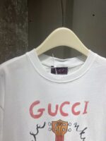 GUCCI 一比一春夏植物吉他印花T恤 男女同款寬鬆剪裁音樂風格百搭