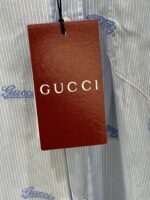 GUCCI 高仿GU字母條紋刺繡襯衫落肩寬鬆設計 男女同款早春新作
