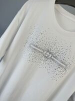 GUCCI 高仿水晶燙鑽字母短袖T恤 早春新款 閃耀奢華寬鬆版型