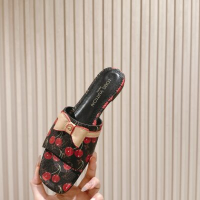 LV一比一春夏新款時尚拖鞋 牛皮羊皮真皮底 性感涼鞋 平底/6.5cm