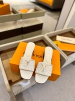 LV 2025年新款高跟拖鞋｜進口羊皮・5.5cm跟高・精品仿製頂級原單